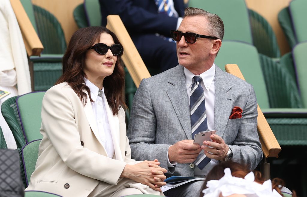 Actors Daniel Craig and Rachel Weisz watch Wimbledon